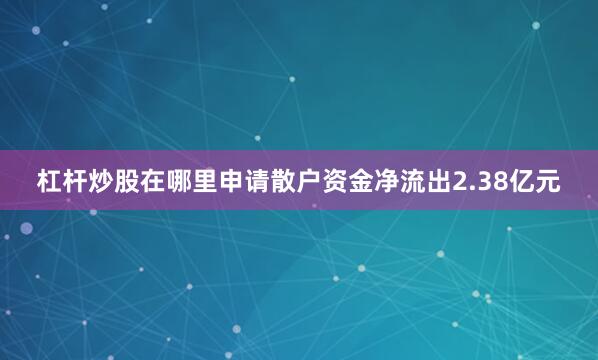 杠杆炒股在哪里申请散户资金净流出2.38亿元